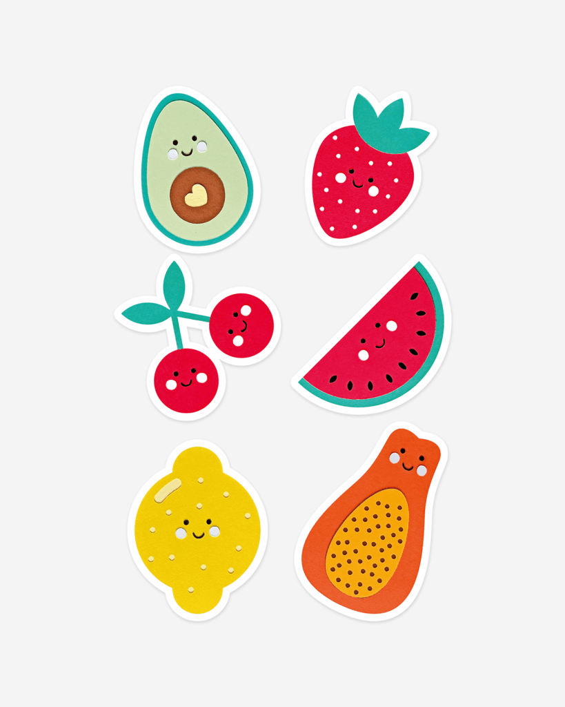 “Happy Fruits” Stickers · Set of 6