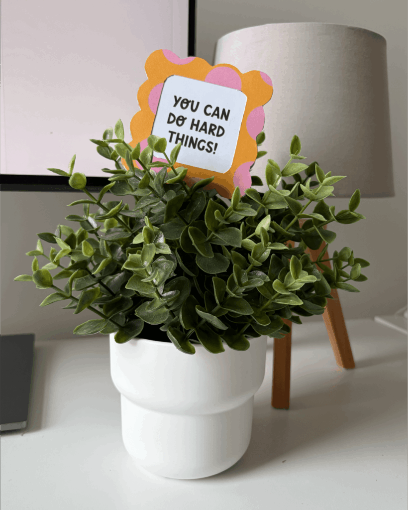 DIY mini frames with inspirational messages materials.