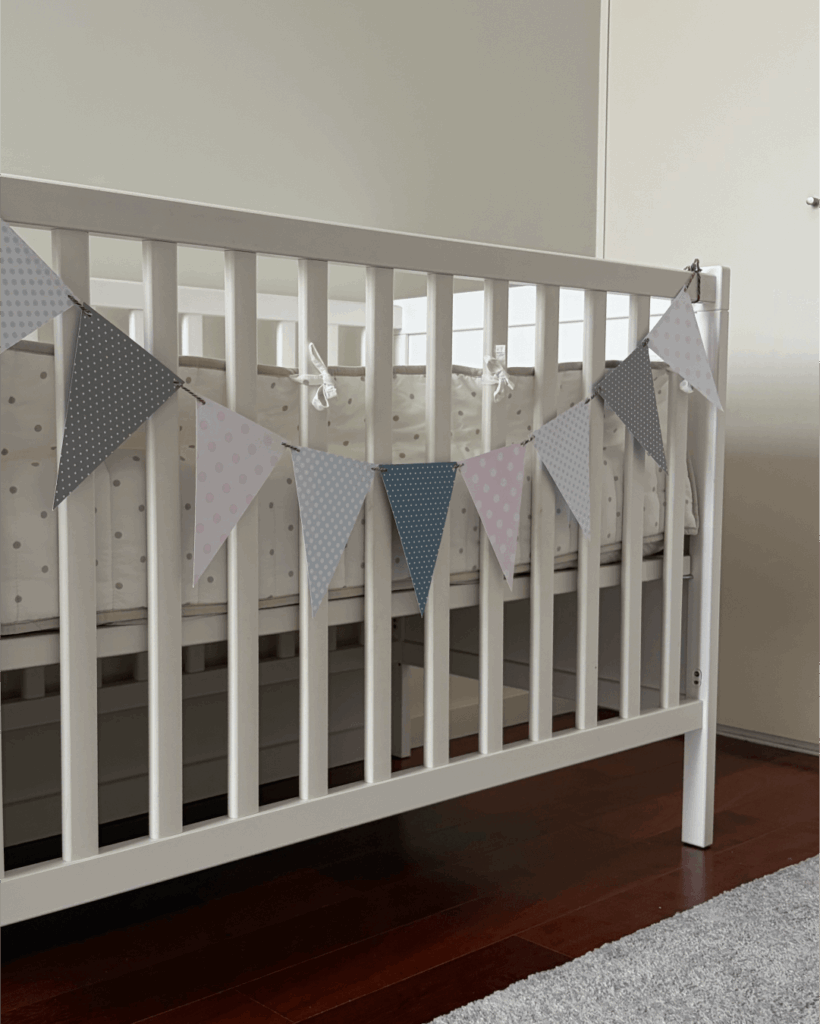 DIY personalised paper triangle garland.